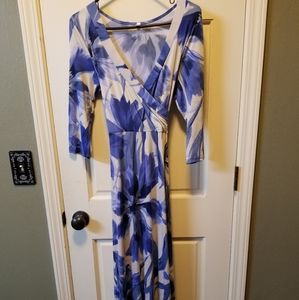 Pink blush mock wrap maternity maxi dress